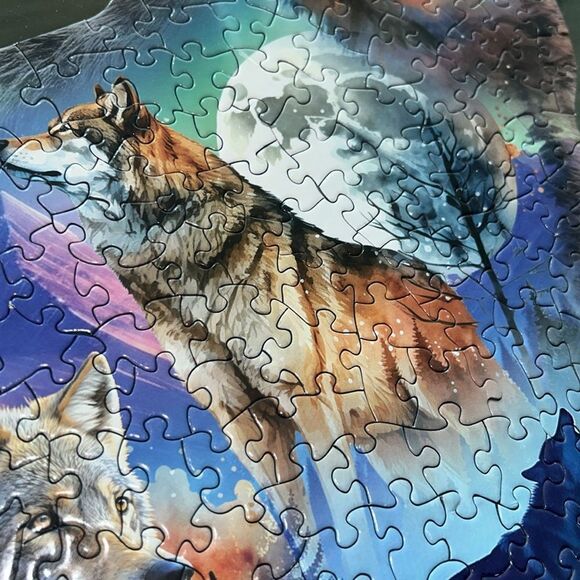 Howlin Wolves 🐺 🌕 Dreamy Wilderness Puzzle 🧩 350 Pieces FUN 🤩 brain 🧠 games! - Picture 12 of 17